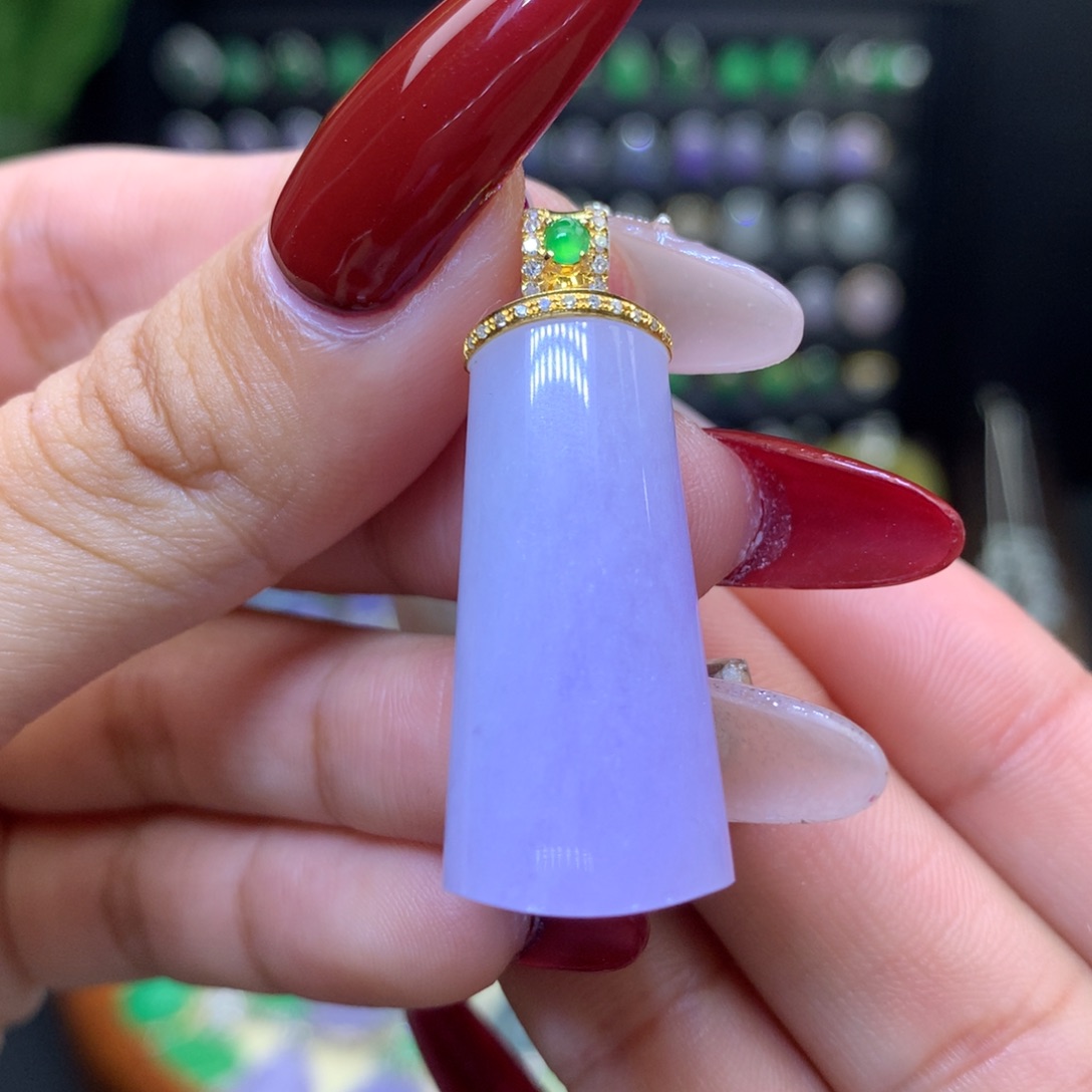 翡翠颈饰18K金镶嵌天然