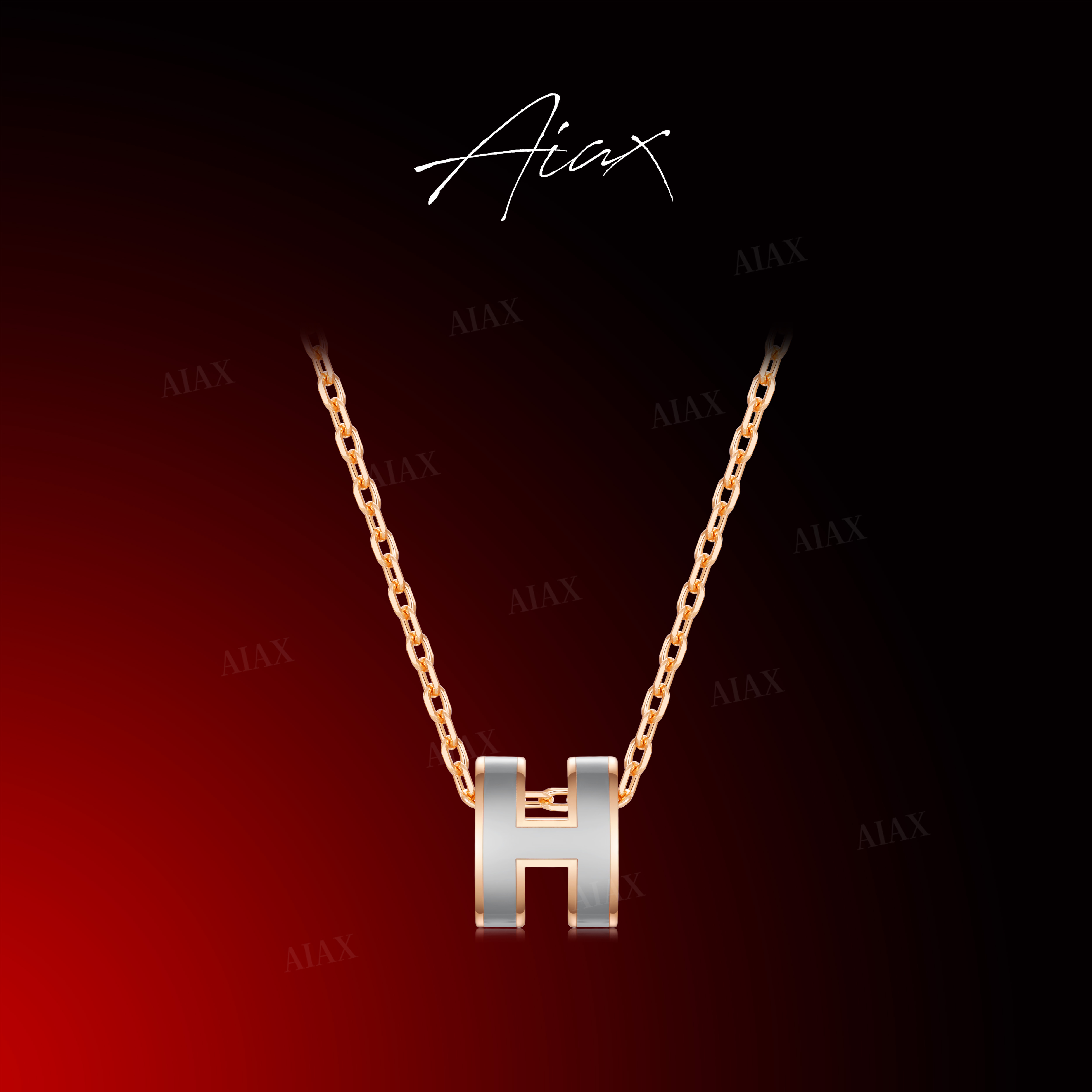 AIAX 925银 镀K金 【H】春上新H项链2025新款送女友老婆TSJ10022