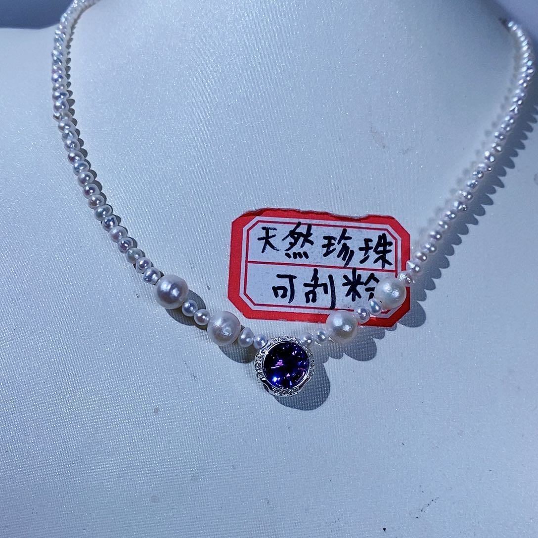淡水珍珠颈饰银S925镶嵌