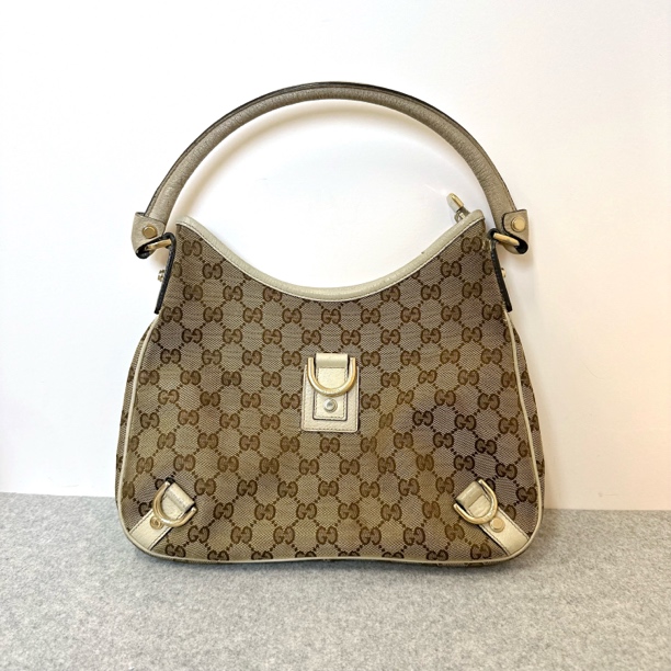 95新 GUCCI/古驰 老花hobo单肩包