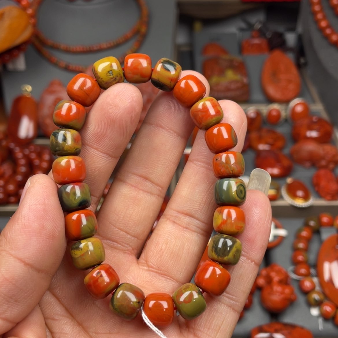 【闪购商品】南红玛瑙珠宝奇石未镶嵌子*单圈9