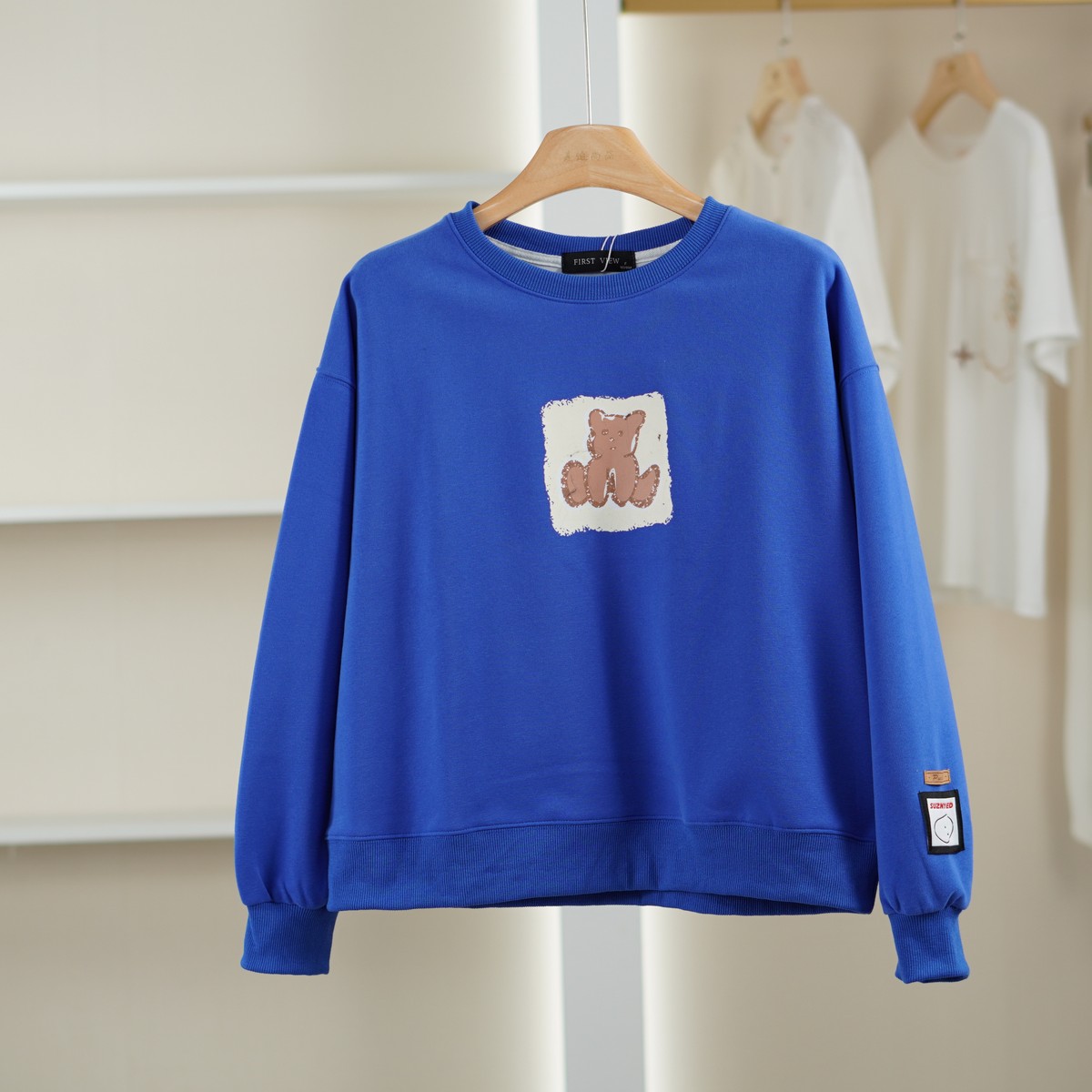 麦迪尚品【唯】51203445 时尚纯色圆领卫衣春秋女装专柜撤柜