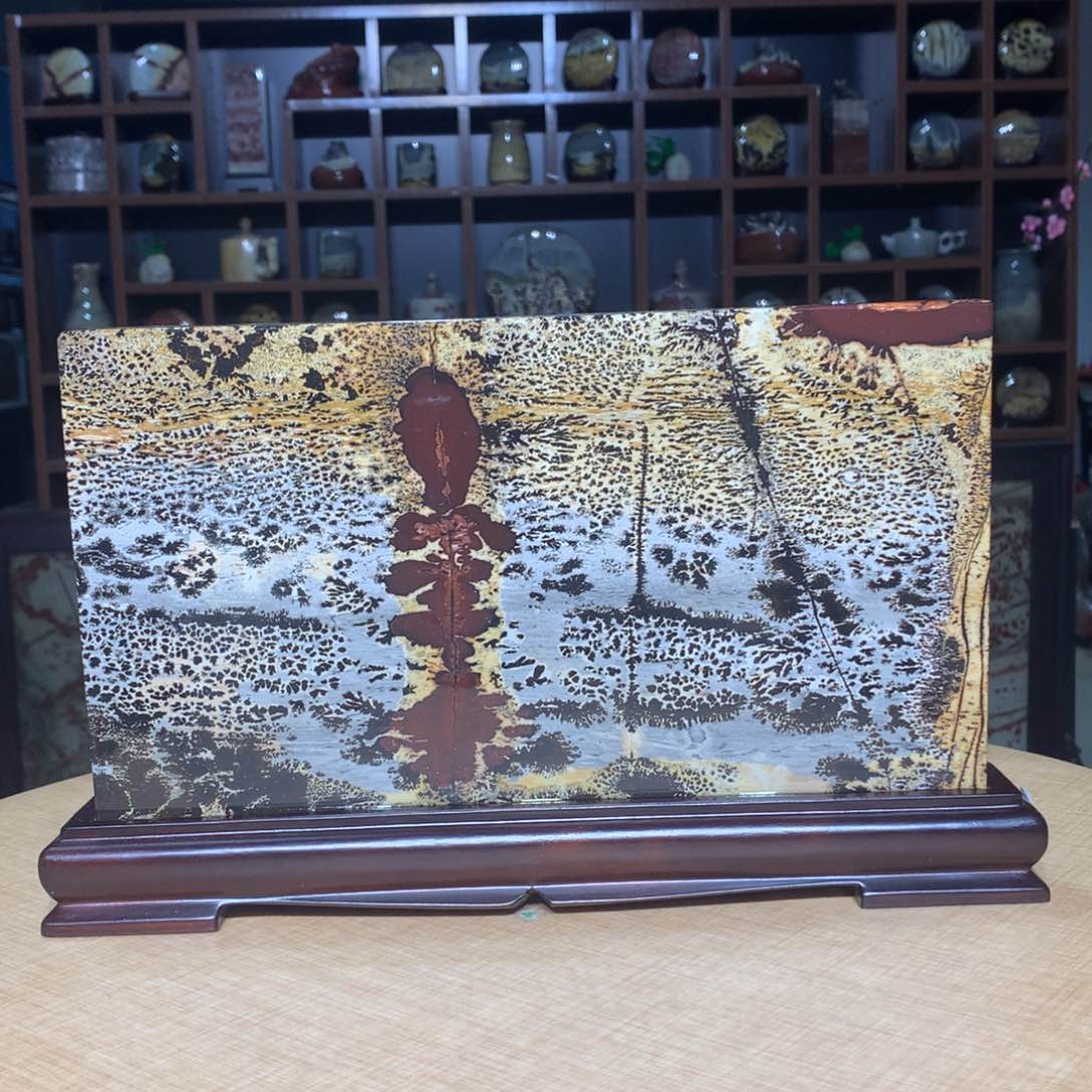 紫砂广西国画石摆件，收藏观赏