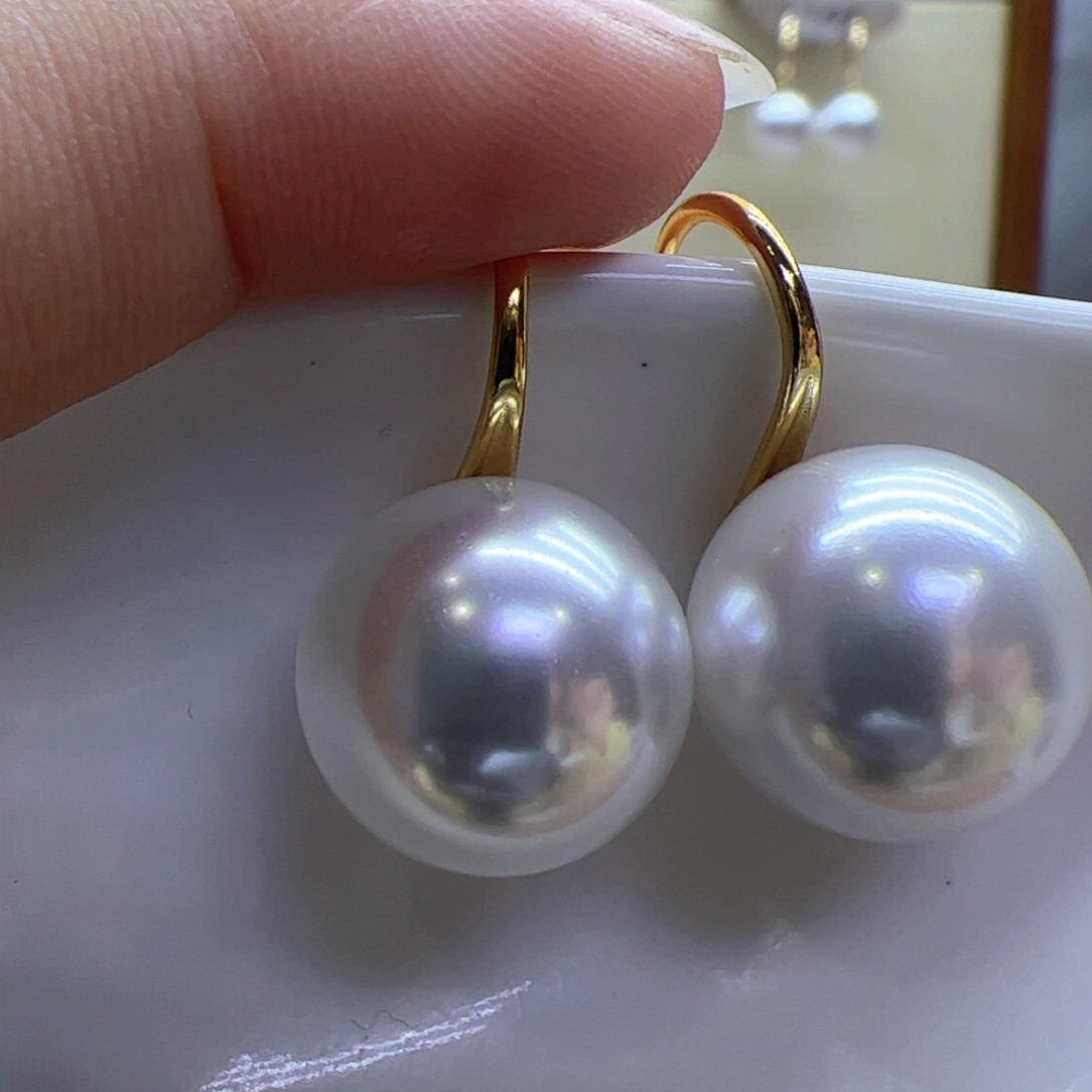 淡水珍珠耳饰18K金镶嵌