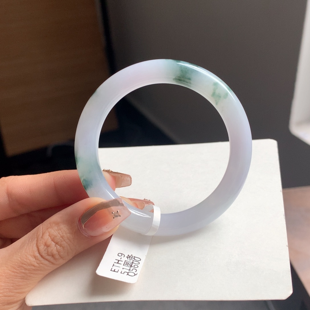 翡翠手镯（圆镯）未镶嵌空谷幽兰6号