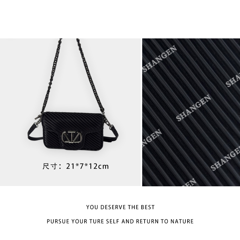 RAIN.CUN冬季2025新款轻奢设计单肩斜挎女包 ZT-95019-黑色