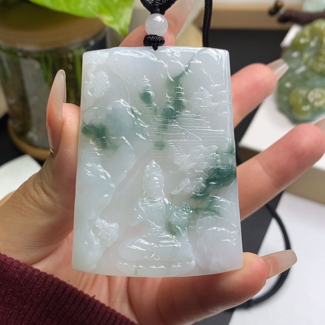翡翠颈饰未镶嵌缅甸天然A货翡翠