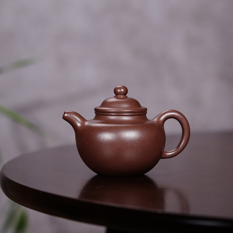 四号井底槽青全手工大亨掇球200cc宜兴原矿紫砂壶