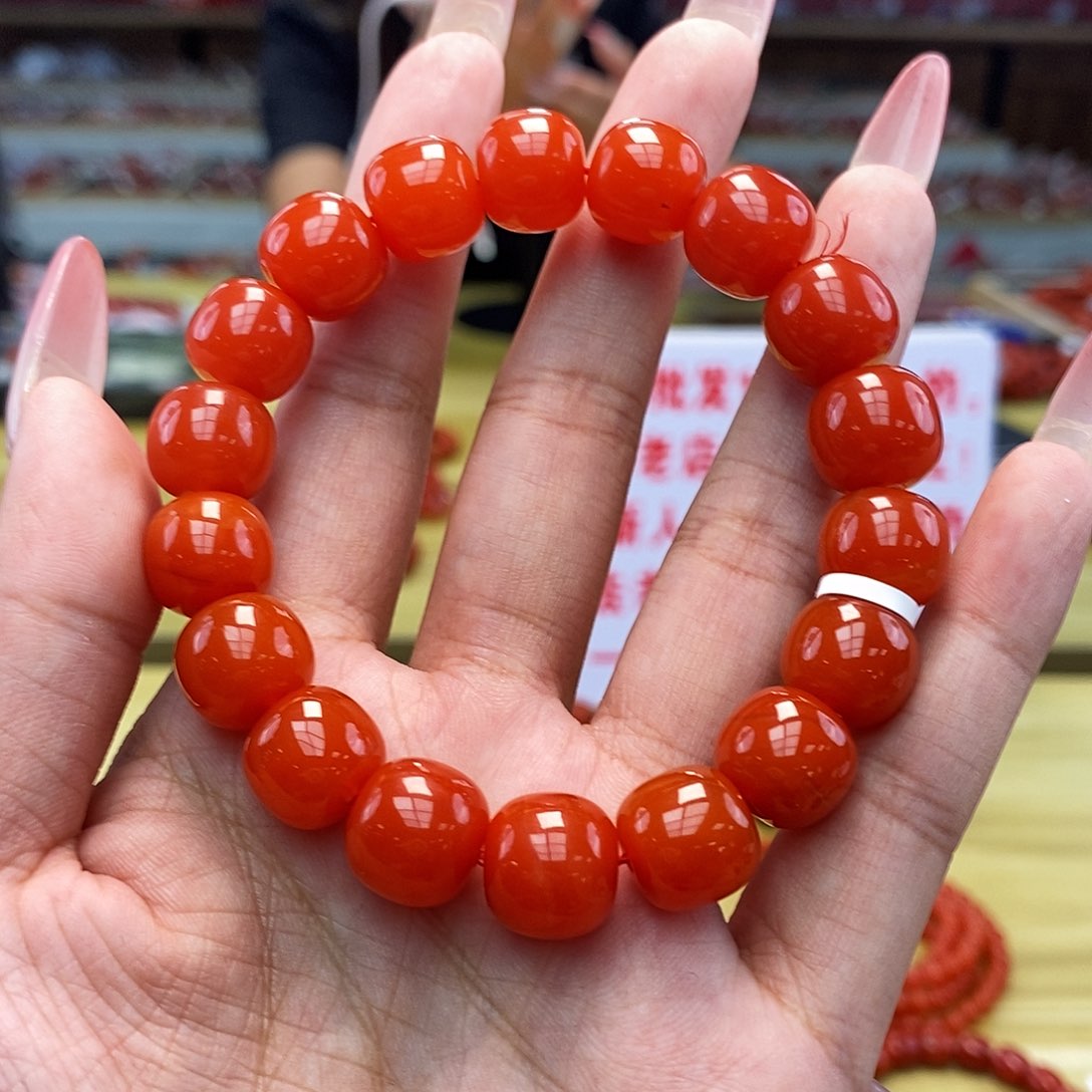 南红玛瑙12mm单圈手串多样性发一未镶嵌