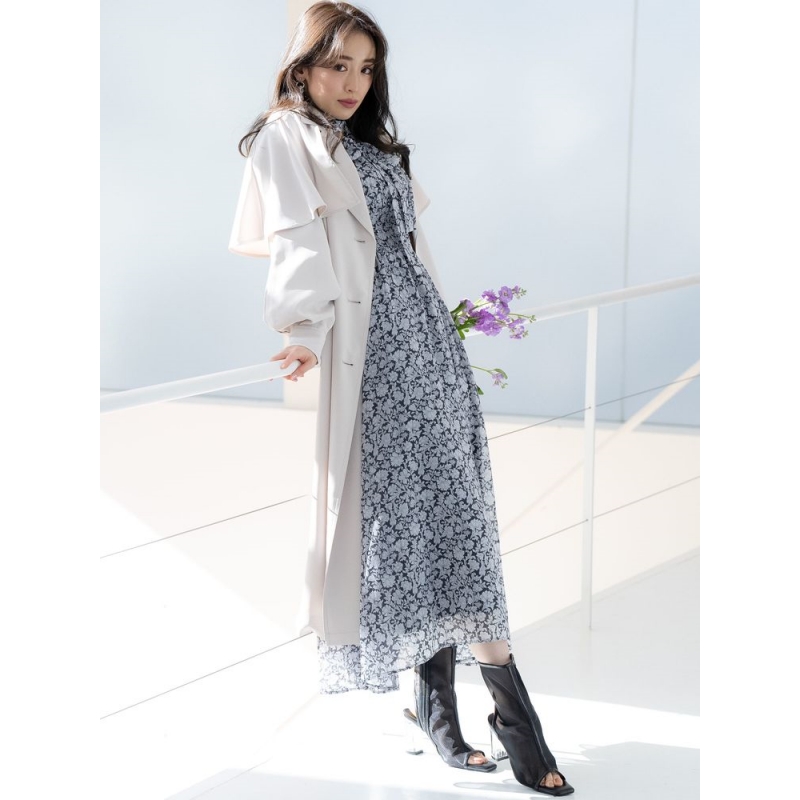 【MonTendre】 明星同款 M 秋冬款披肩式气质宽松系带长风衣