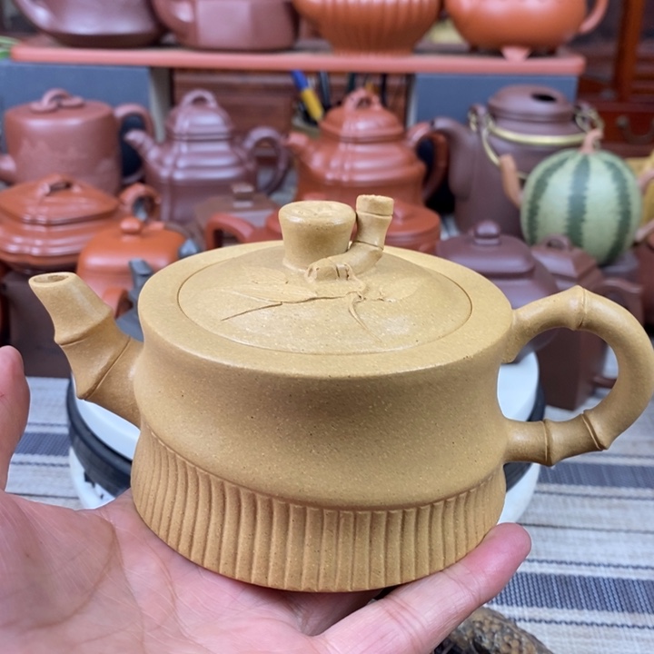 紫砂茶壶竹笋300cc原矿黄金段新年特惠价