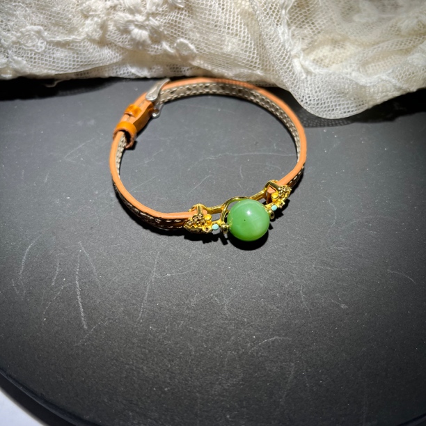 和田玉碧玉圆珠手表带