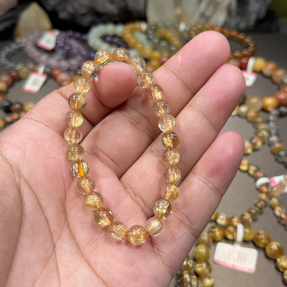 未镶嵌水晶手串金发晶