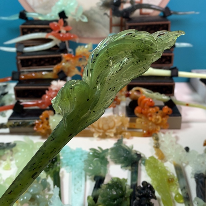 蛇纹石玉发簪未镶嵌