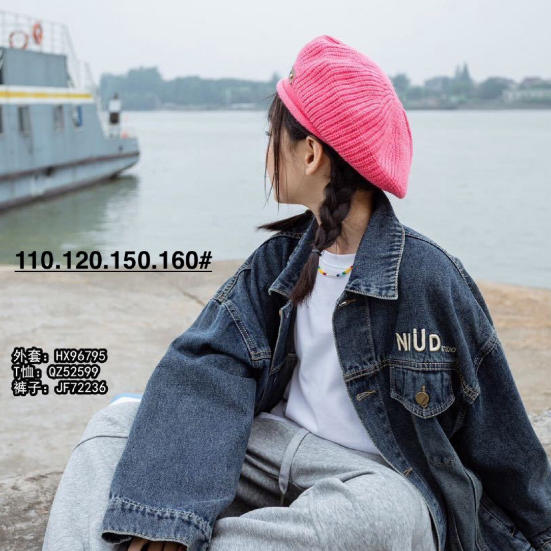 96795#中大童牛哆哆女童秋款牛仔外套刺绣韩版时尚百搭潮款