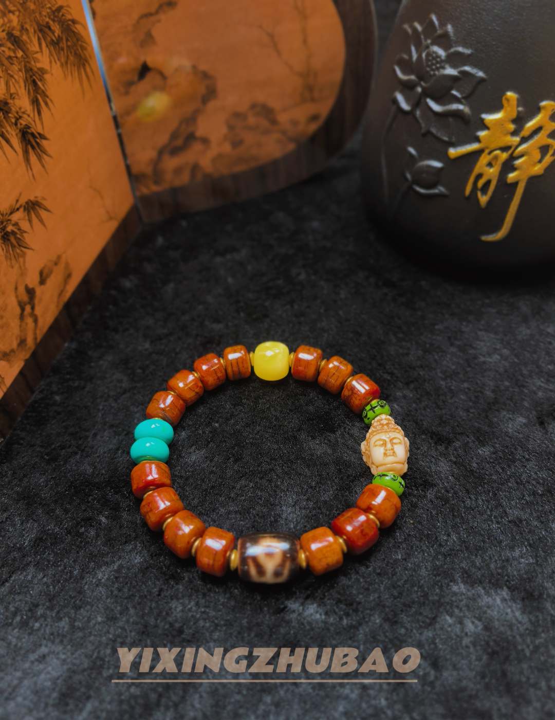 非金属珐琅手链 藏式经典多宝手串 m