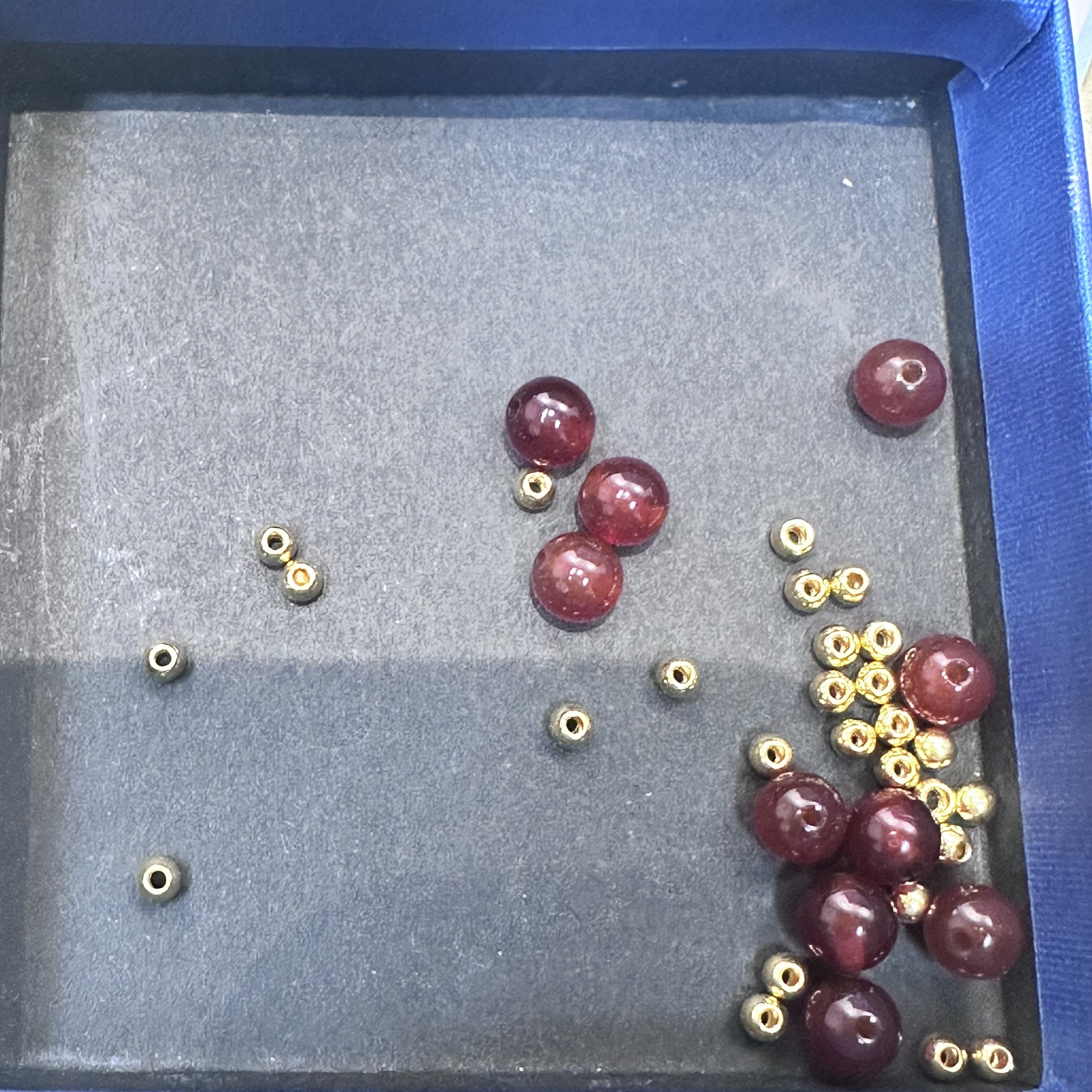 足金999金珠3mm光面27颗0.891克+玛 瑙