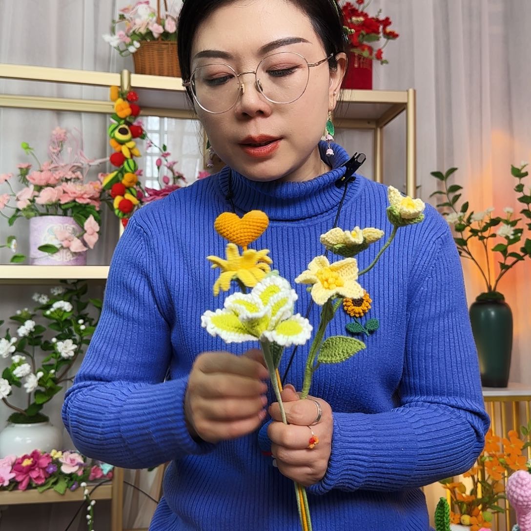 手工钩织设计花束