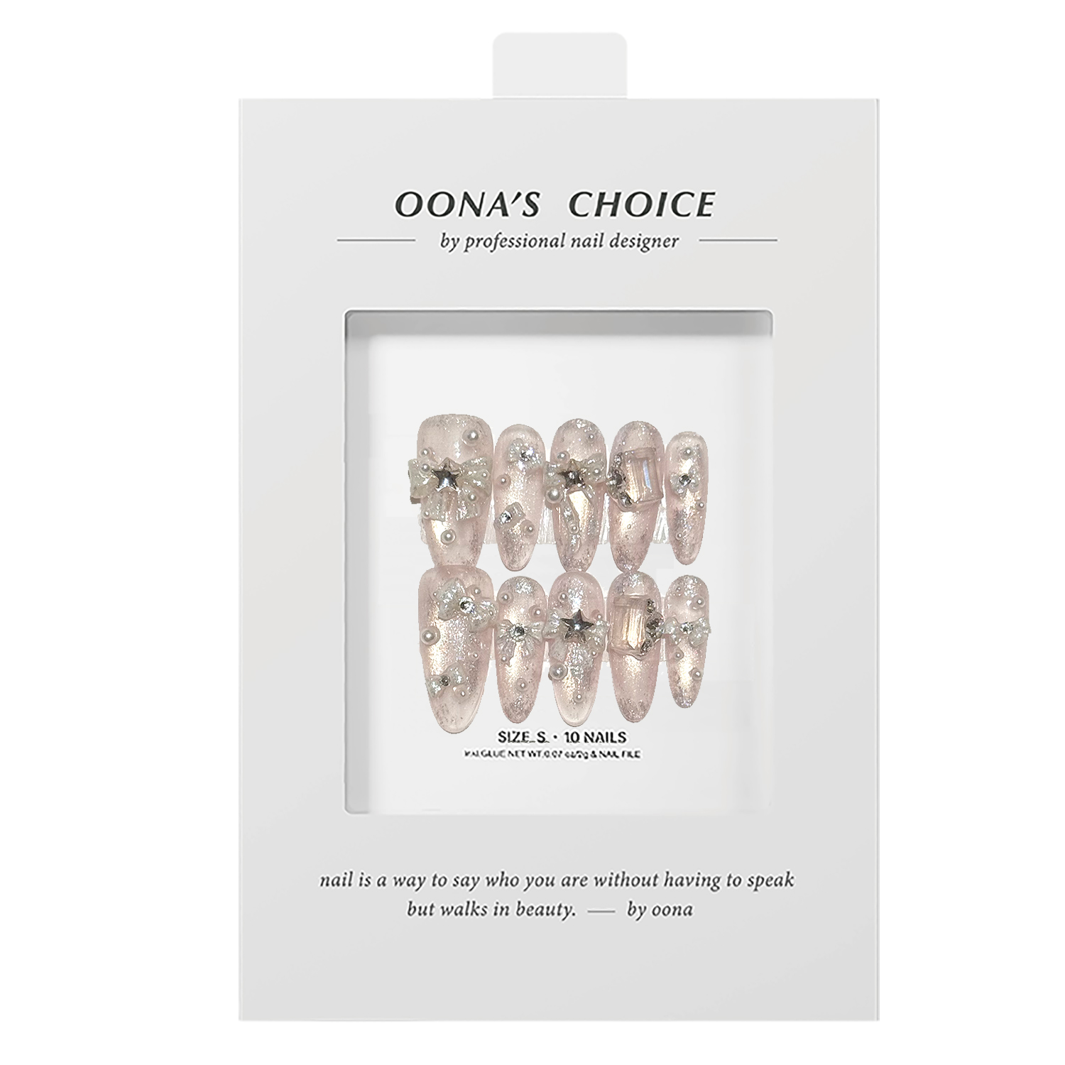 【舞蝶】全华钻淡粉色猫眼超嗲蝴蝶结少女心美甲温柔氛围感穿戴甲