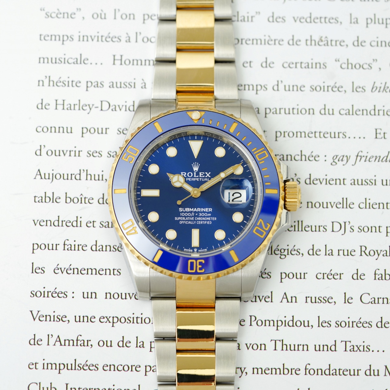 95新 Rolex/劳力士 23年潜航者系列126613间金蓝机械腕表