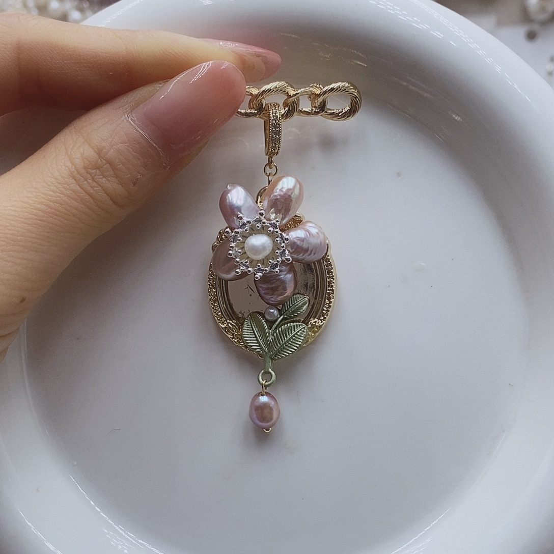 耳饰银S925镶嵌淡水珍珠