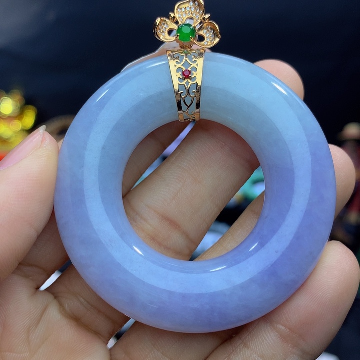 翡翠手链18K金镶嵌翡翠 