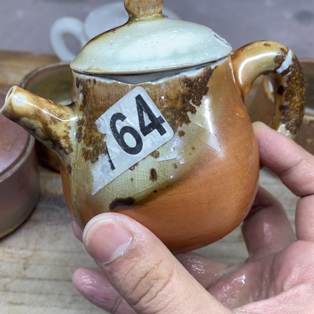 陶园柴烧，精品高货64瑕摆件