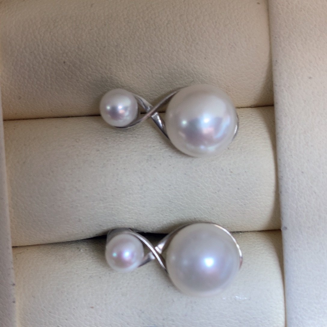 淡水珍珠耳饰银S925镶嵌