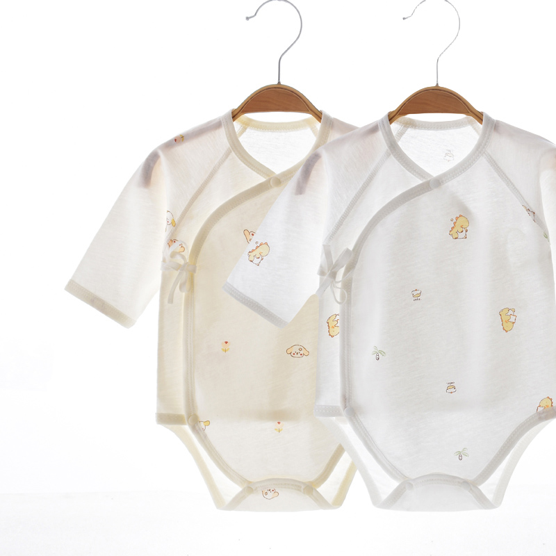 宝宝纯棉包屁衣薄款夏季和尚服哈衣半背衣A类满月长袖