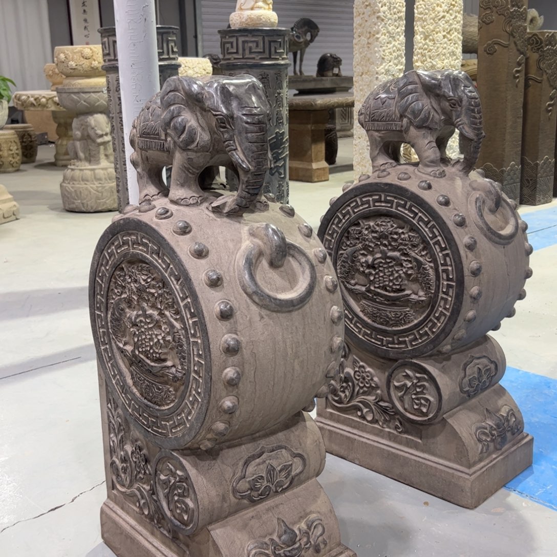 抱鼓石黑青石不包邮