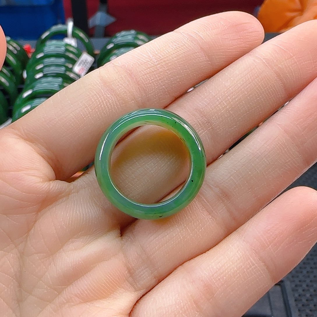 未镶嵌戒指和田玉碧玉戒圈卡17、18多样性发其一