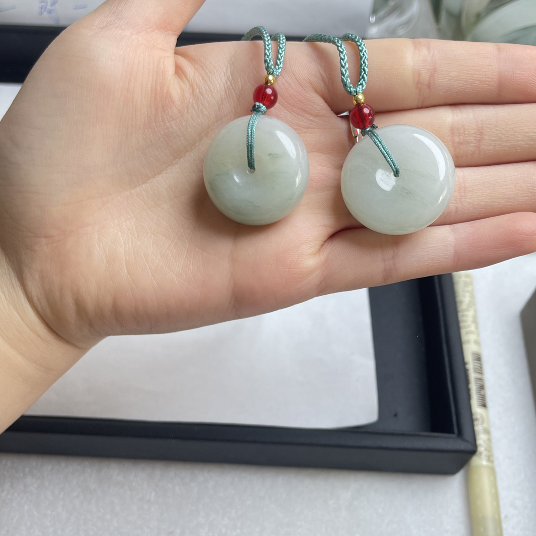 天然玉石天山翠平安扣