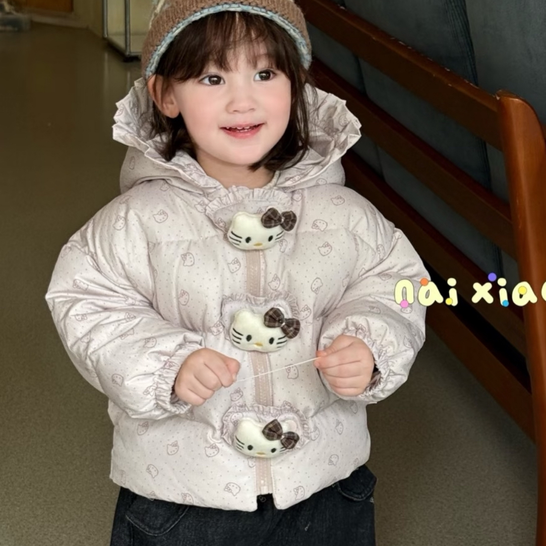 25秋冬新款  奶小西杏粉kitty猫羽外套（现货
