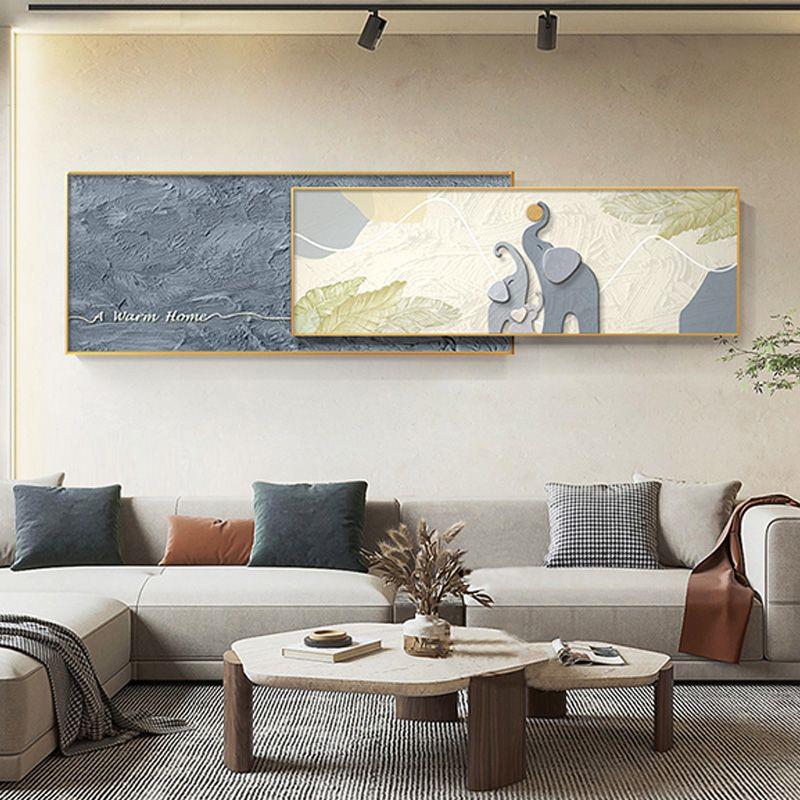 客厅装饰画抽象沙发背景墙壁画挂画现代简约肌理高级轻奢叠加大气