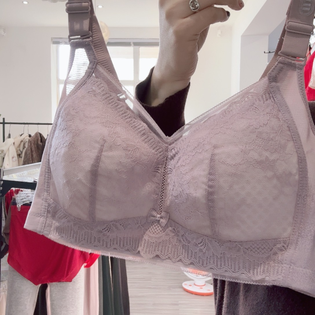 三醋酯纤维蕾丝文胸紫色95码