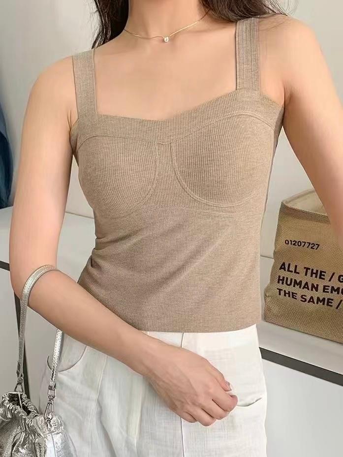 LAK-8320辣妹磨毛带胸垫内搭打底吊带背心