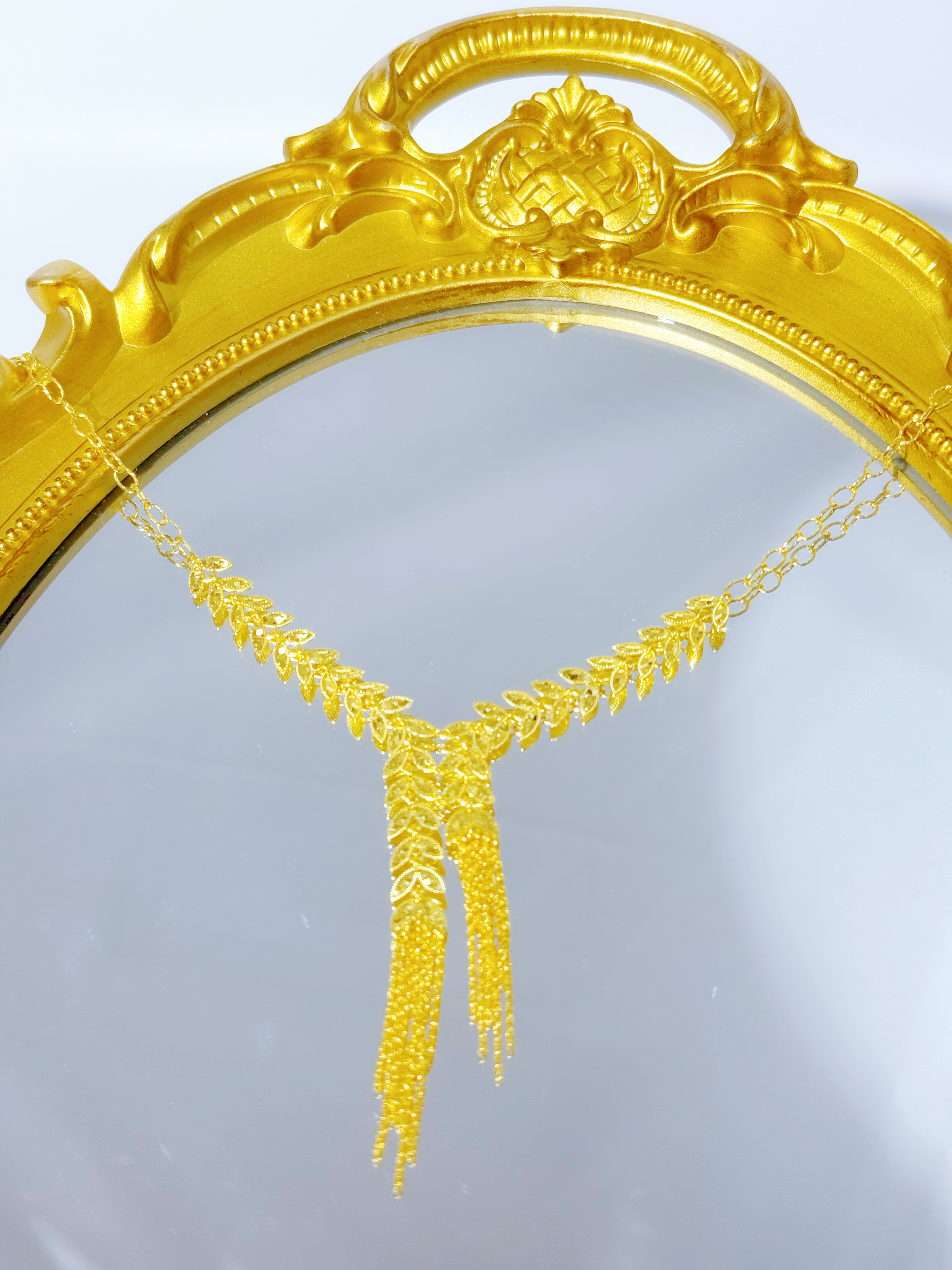 足金999麦穗碎冰冰5G精工黄金项链