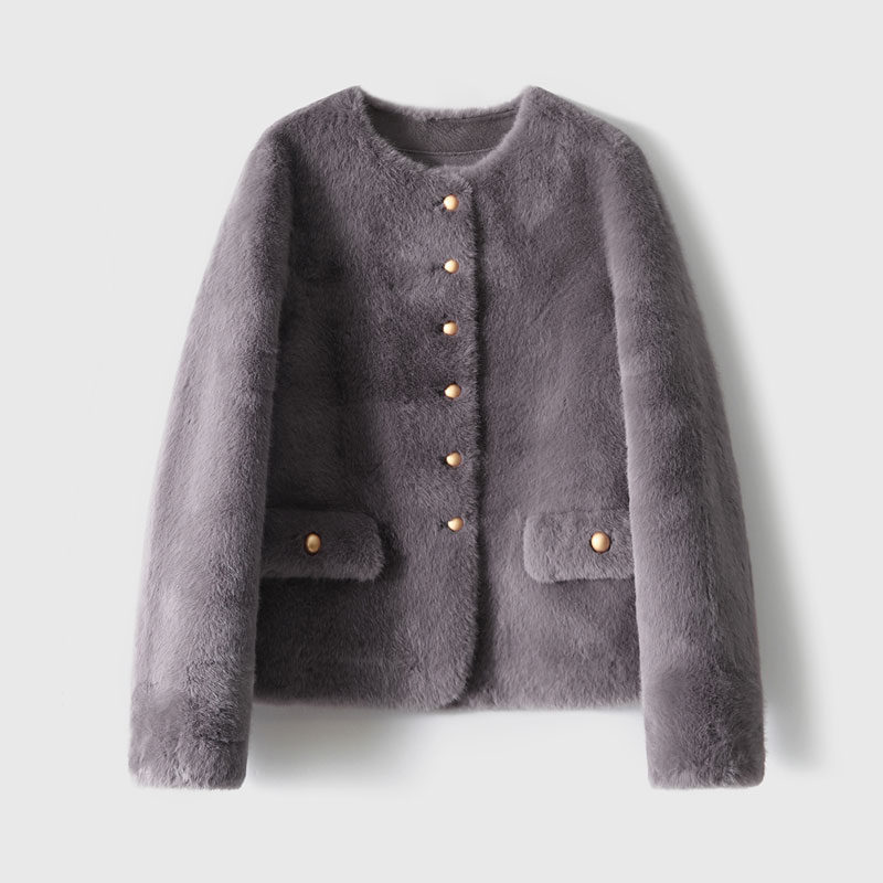 【九月木兮】温暖舒适治愈系 环保皮草短外套S73476HCDVG