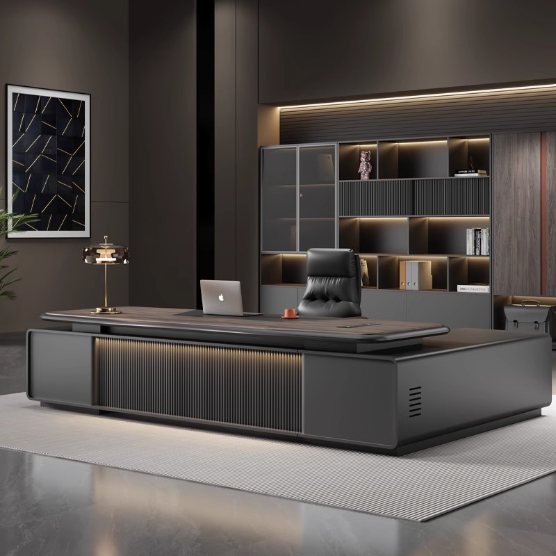 办公桌老板桌简约现代总裁大班台领导办公室经理主管办公桌椅组合