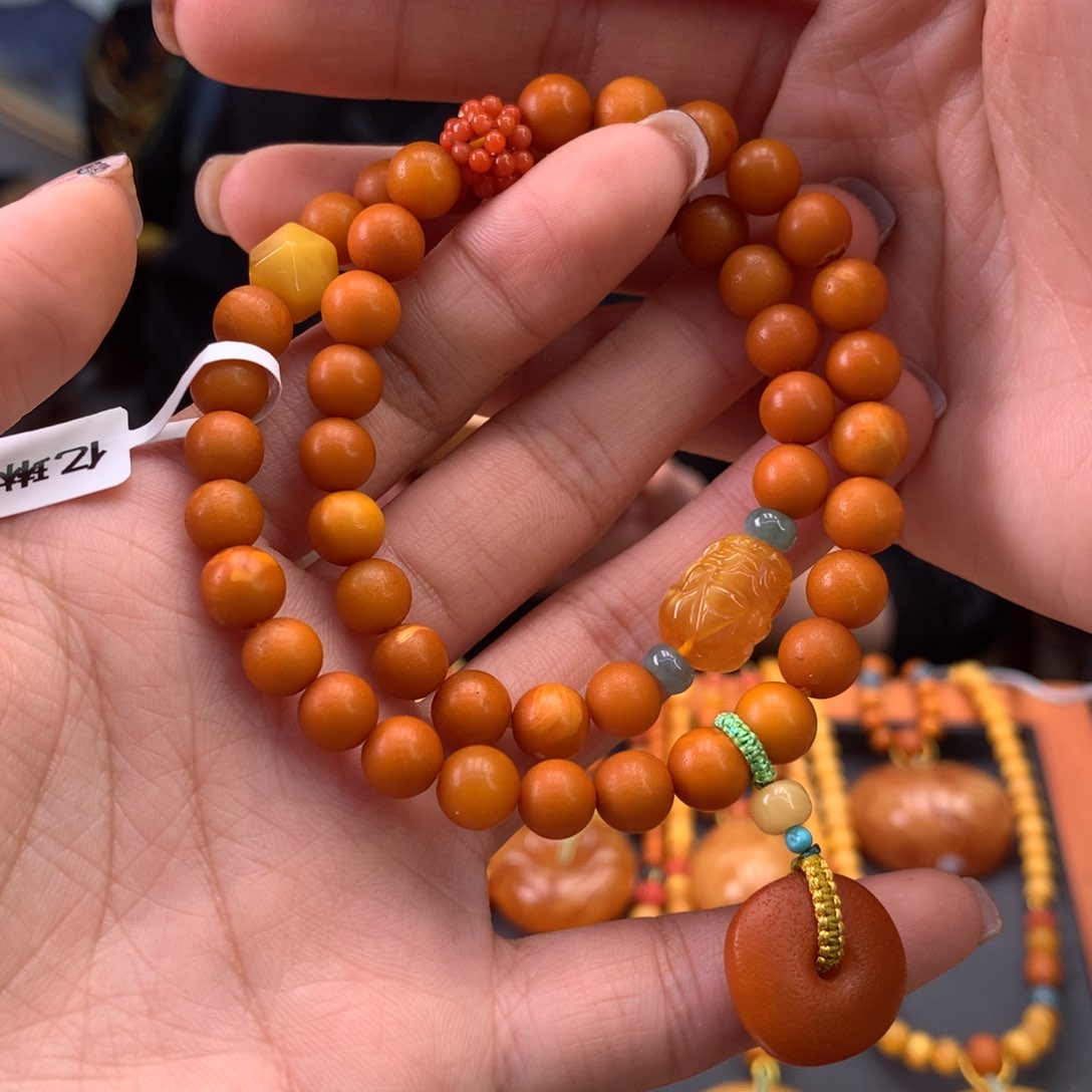 蜜蜡手串未镶嵌天然