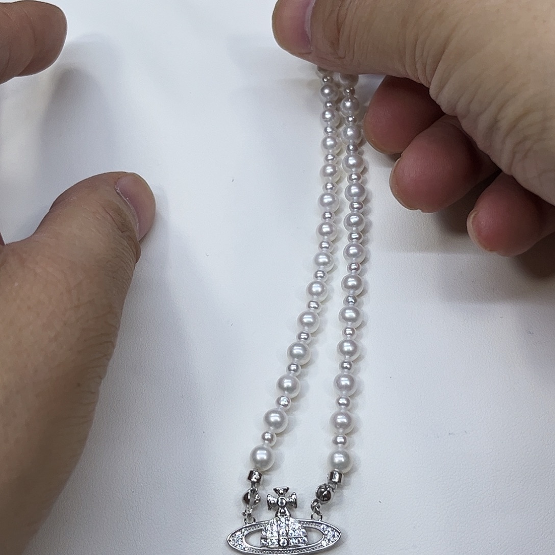 淡水珍珠颈饰银S925镶嵌