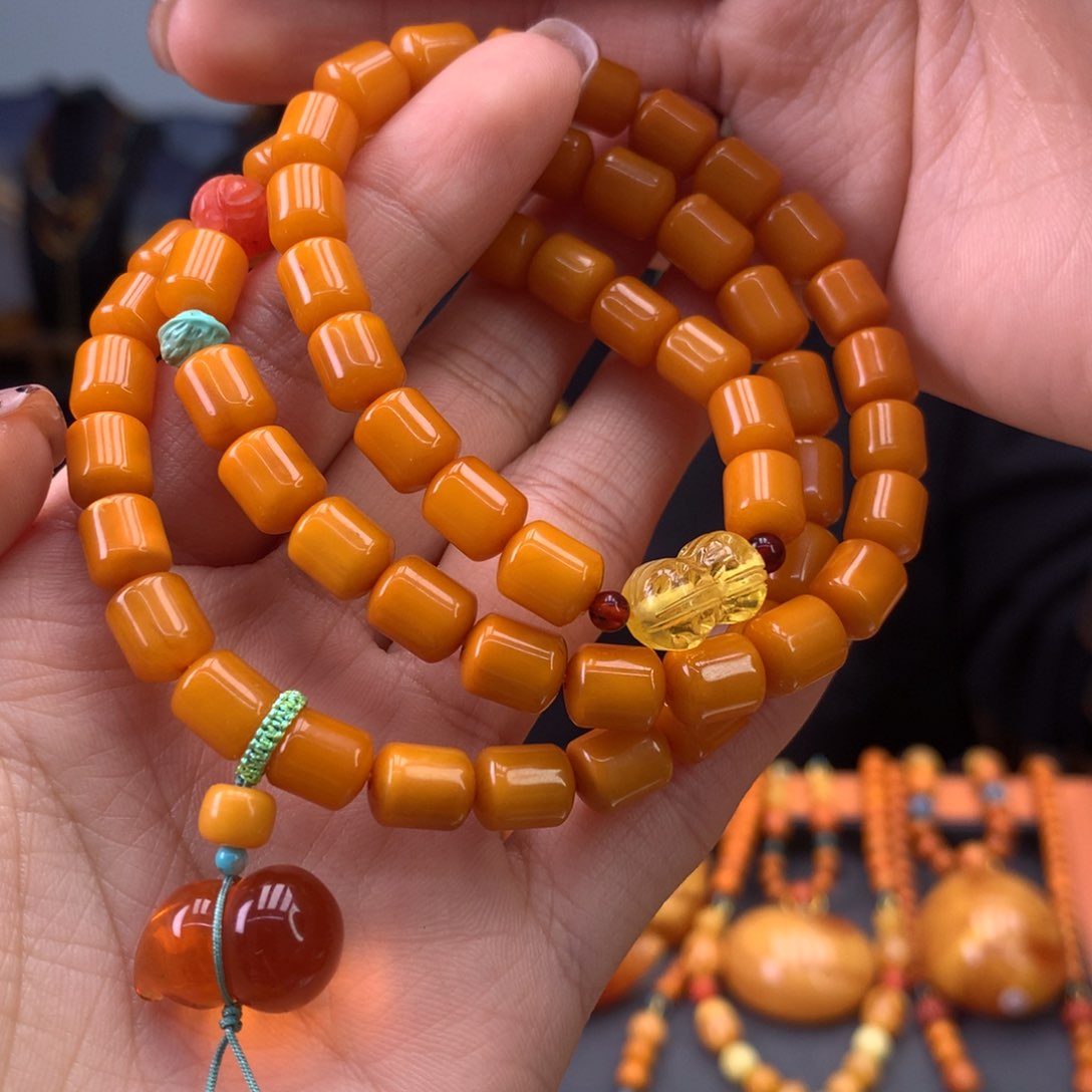 蜜蜡手串未镶嵌天然
