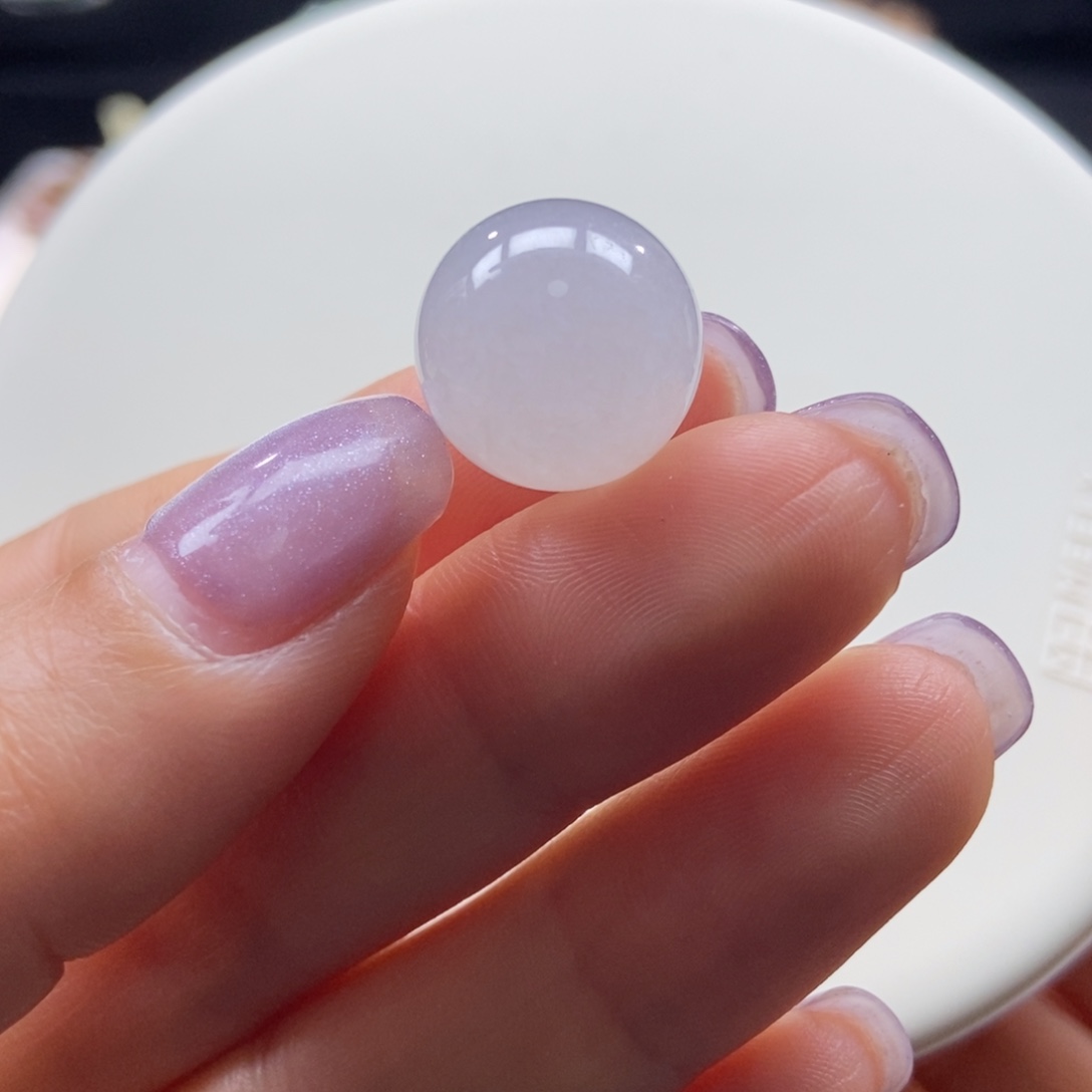 翡翠颈饰未镶嵌冰粉圆珠15mm