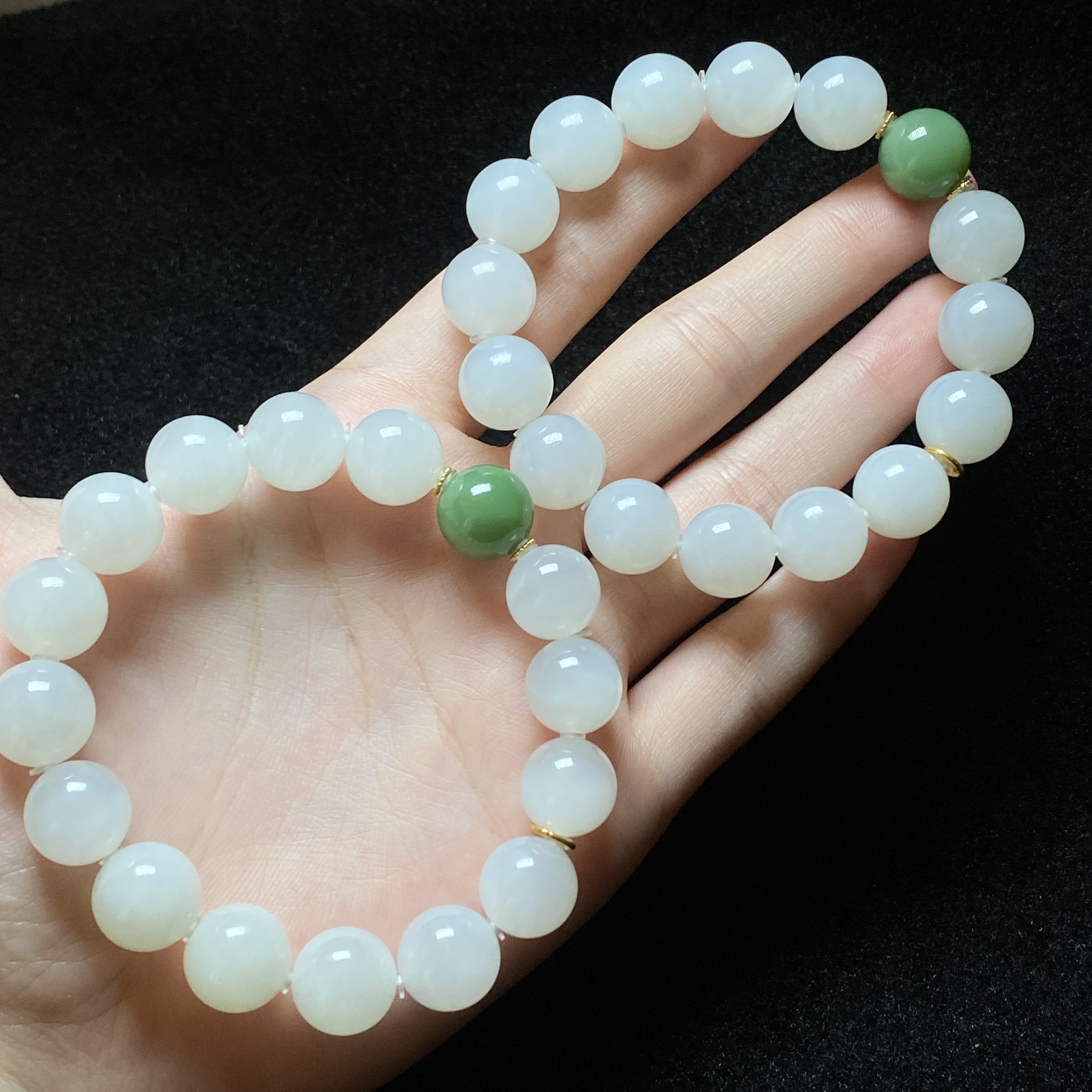 【小北好物】和田玉DIY手串约11.5mm+16颗【多样性发一】QH02X1550