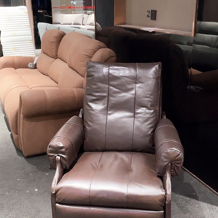 皮革想****错摇摇椅纳帕皮！