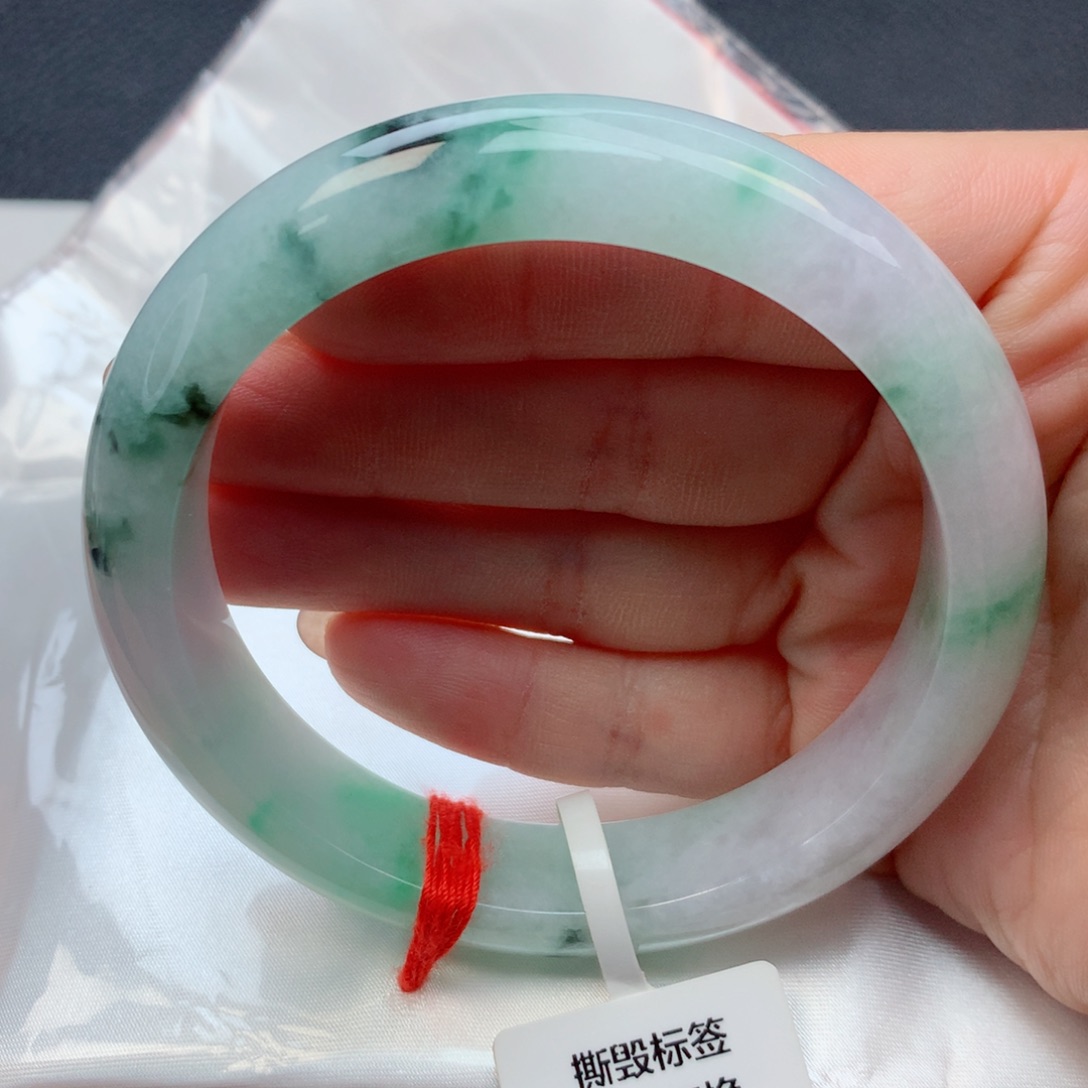 未镶嵌手镯翡翠58-59糯冰阳绿