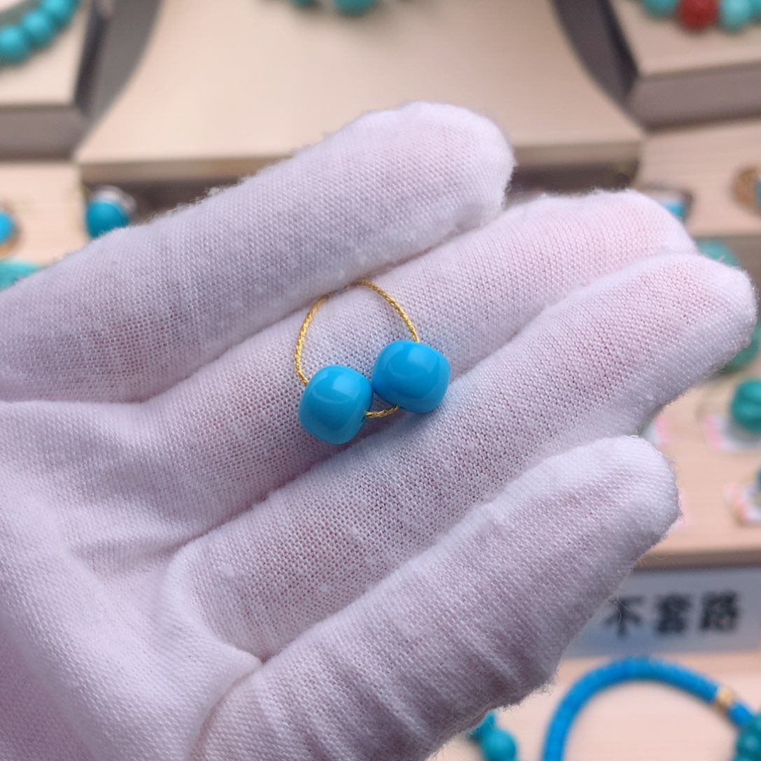 绿松石珠宝奇石未镶嵌8.5mm