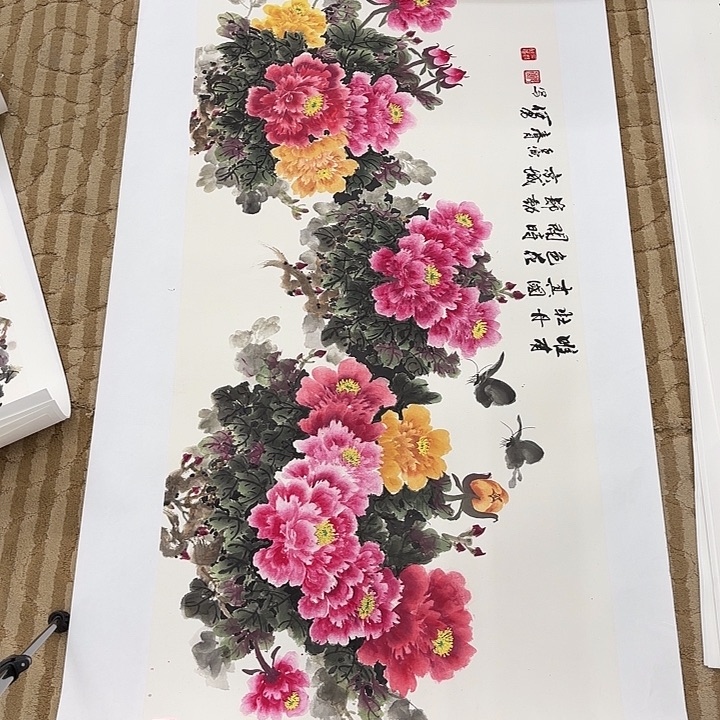 国画燈***༄花鸟的翅膀是白色和