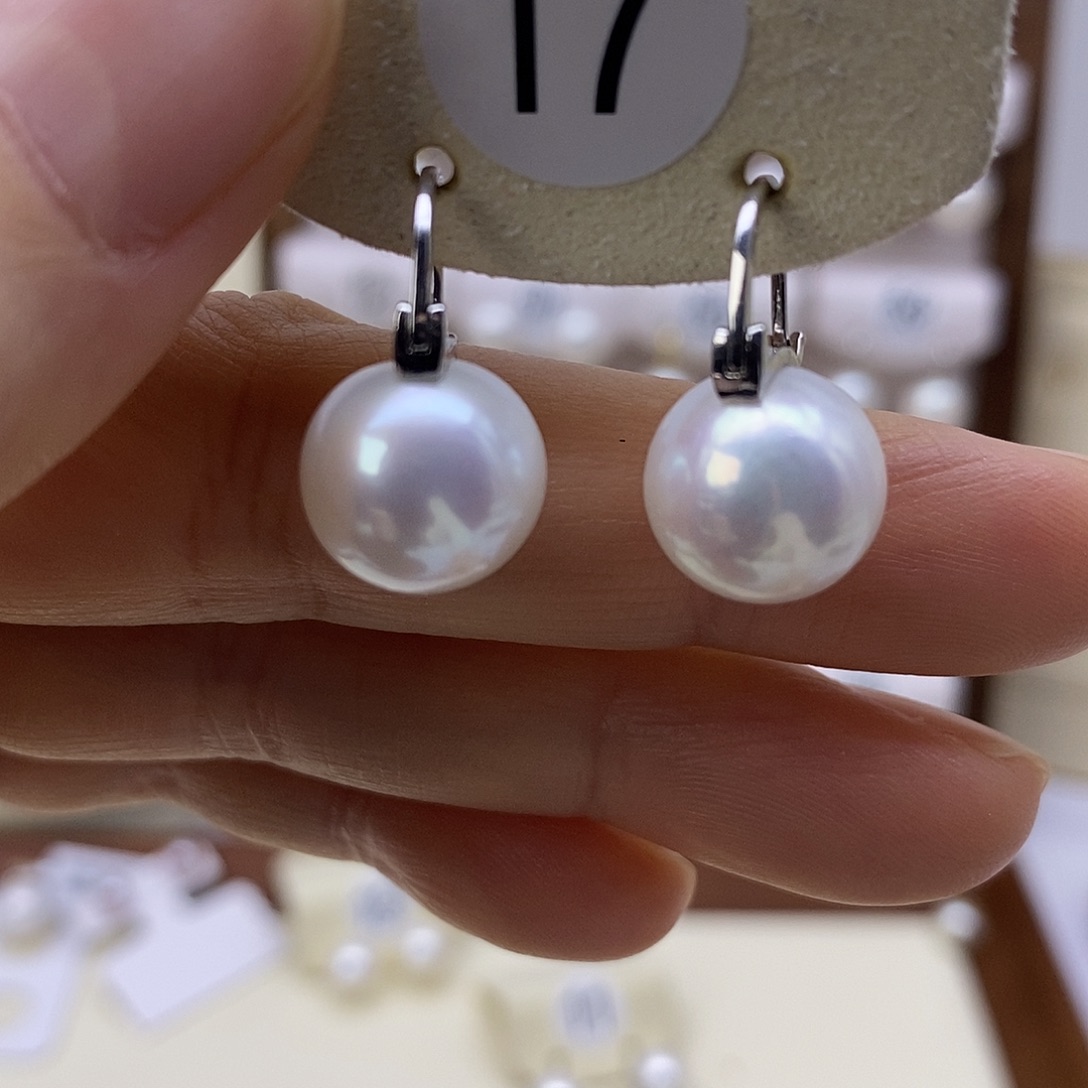 淡水珍珠耳饰银S925镶嵌