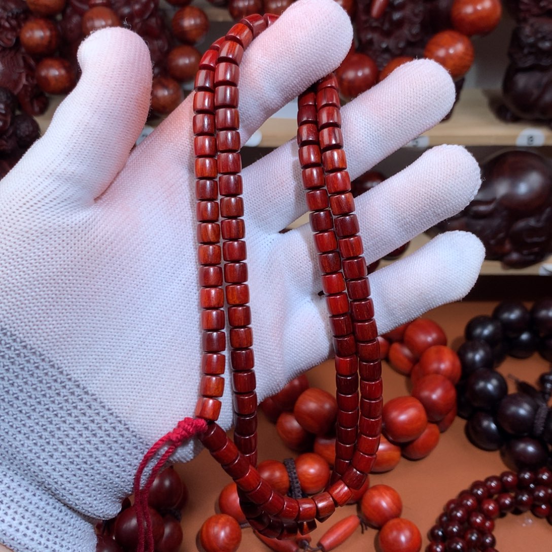 石***璐染料紫檀（血檀）6x6.8藏式竹节果冻泥料-超精工